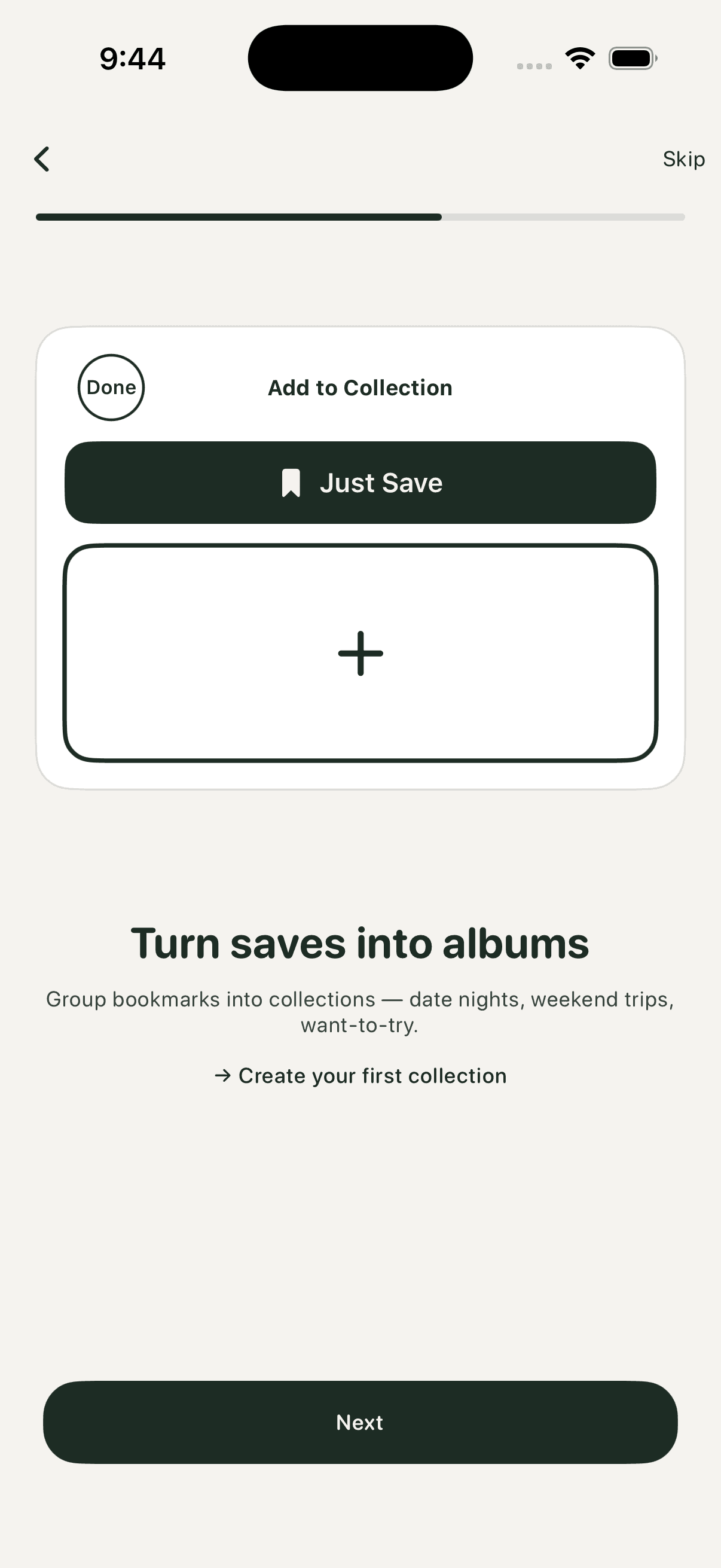Spot Pro bookmark collections list feature